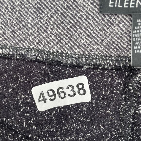 EILEEN FISHER Pants S Organic Cotton Stretch Pull On Speckle Tweed Legging Gray - Picture 16 of 16